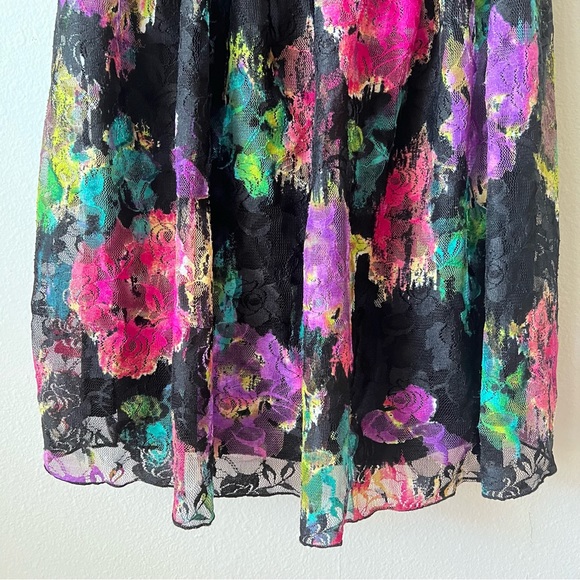 Bailey Blue Black Floral Lace Tea Dress - Picture 6 of 8